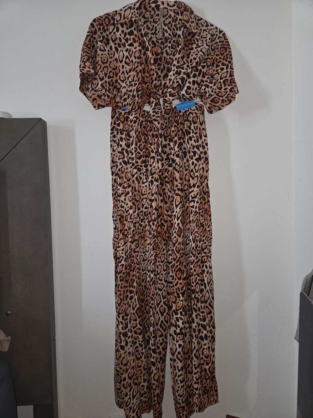 Victoria's Secret Leopard-Print Wide-Leg Coverup in Brown and Black